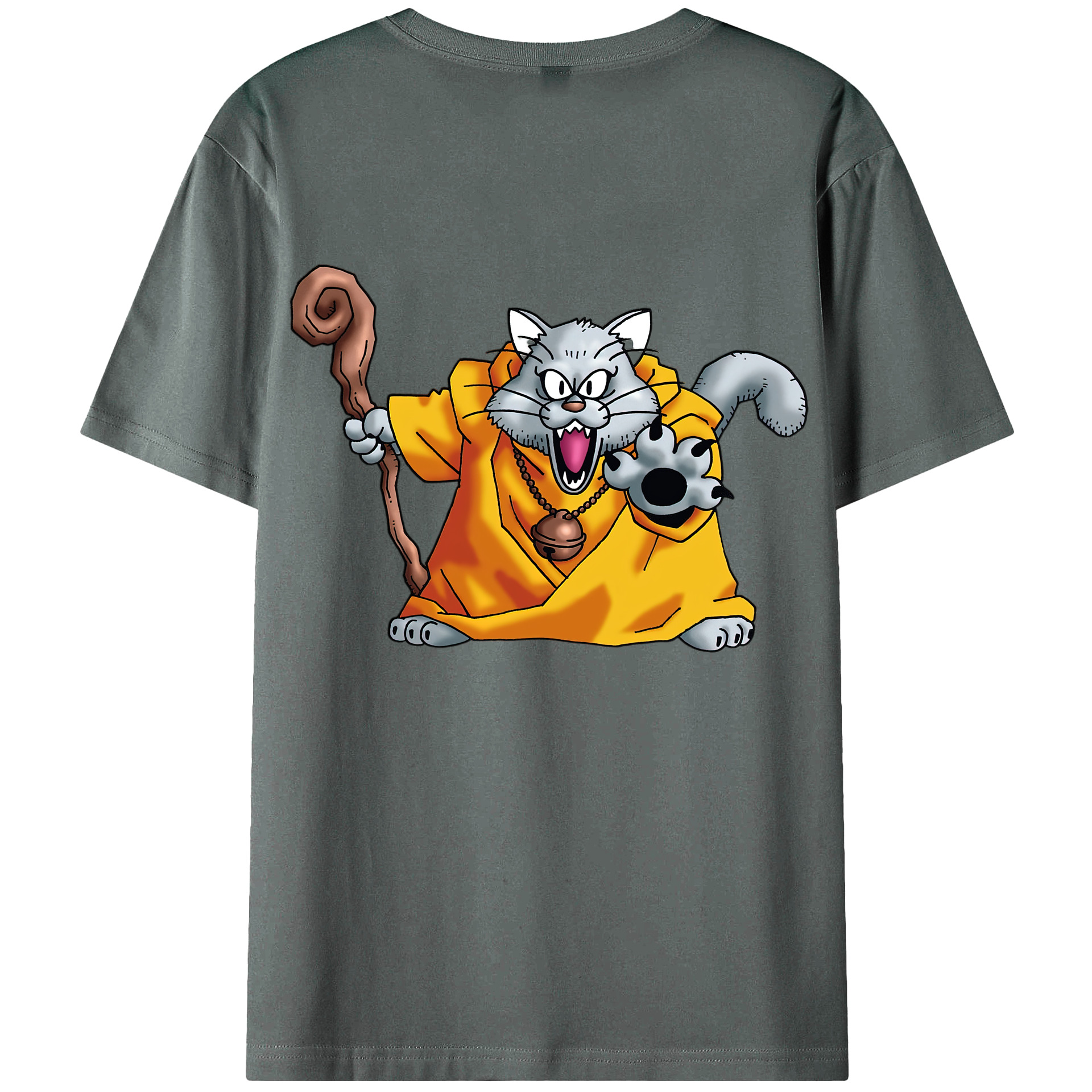 （画像用） ドラゴンクエスト Doragon Kuesuto Dragon Quest 綿100％ メンズ半袖Tシャツ（バックプリント） 通気性
